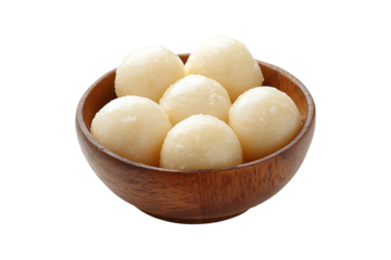 Rasgulla in wooden bowl high quality realistic image