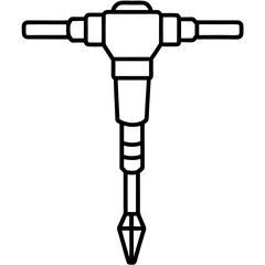 Industrial Jackhammer Minimalist Line Art
