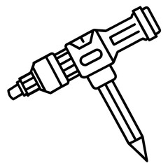 Industrial Jackhammer Minimalist Line Art