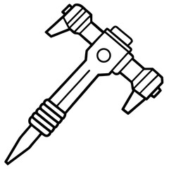 Industrial Jackhammer Minimalist Line Art