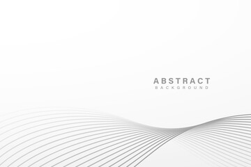 abstract minimalist geometric grey curve lines on white background