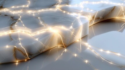 Luxury stone background in polished marble, translucent digital grid with interactive glass interface