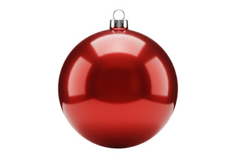 Isolated Shiny Red Christmas Ornament Ready for Decoration