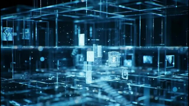 Memory Palace: Holographic architectural representation of memory, detailed future recall