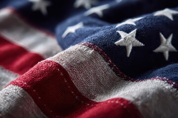 Stars and stripes of the USA flag waving gently in a celebration of American Independence Day, showcasing the patriotic spirit of the nation’s history and ideals
