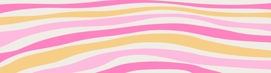 Twisted distorted retro groovy banner background