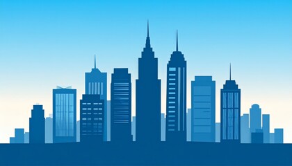 Fototapeta premium Cityscape Silhouette Vector Illustration