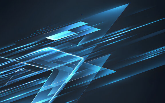 Layered Glass Digital Network with Neon Speed Lines and Futuristic Flow

