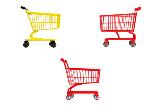 Supermarket cart icon UI design fresh white minimalist shopping symbol