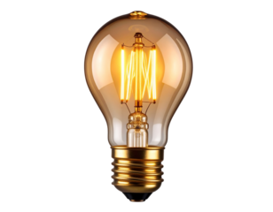 Single Lit Golden Edison Bulb – Transparent PNG