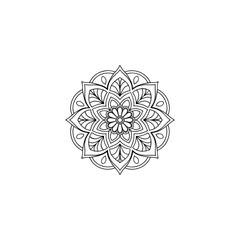 Circular pattern in the form of a mandala. Henna tatoo mandala. Mehndi style. Decorative pattern in oriental style. Coloring book page.