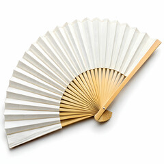 A handcrafted traditional bamboo folding hand fan, lightweight and portable.