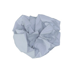 Crumpled white paper ball on transparent background png file