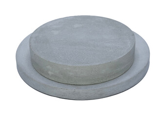 Concrete template podium pedestal for show cosmetic or skin care products display on transparent background png file