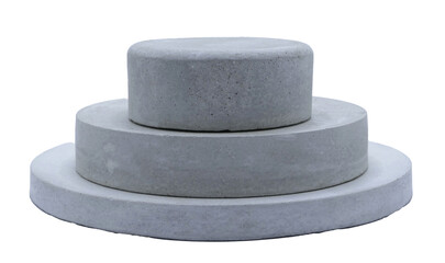 Concrete template podium pedestal for show cosmetic or skin care products display on transparent background png file
