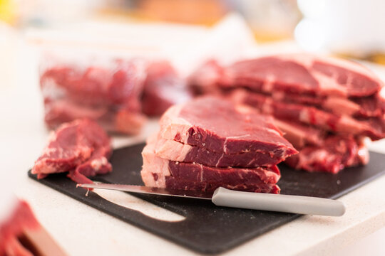 repackaging rump steak bulk purchase from the butcher