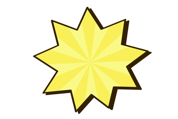 スターバースト風ふきだし　黄色