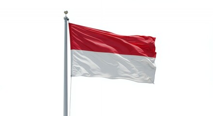 Indonesian Flag Waves Proudly Against a Clear Sky