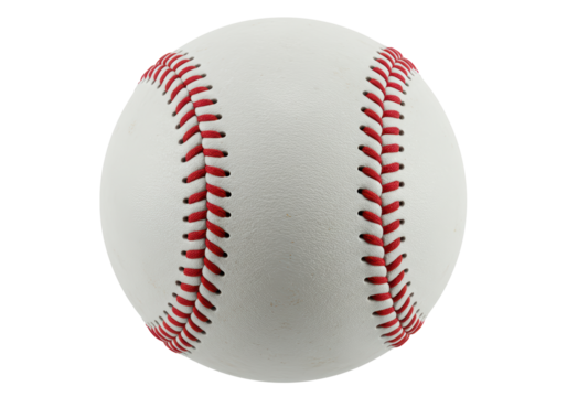 Isolated Clean Baseball Ball Red Stitching