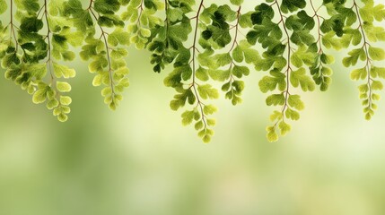 Hanging Green Leaves with Blurred Background