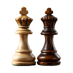Chess pieces king and queen strategic battle deci