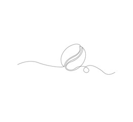 Obraz premium continuous line art of coffee beans. white background,Coffee beans morning cafe hot drink silhouette concept design one sketch outline drawing vector illustration