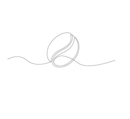 continuous line art of coffee beans. white background,Coffee beans morning cafe hot drink silhouette concept design one sketch outline drawing vector illustration