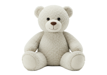 Isolated Soft Plush White Teddy Bear
