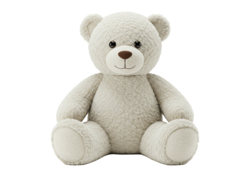Isolated Soft Plush White Teddy Bear