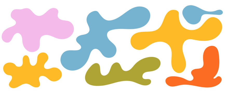 Hand drawn wavy organic form speech bubble, dialog frame background for text highlight set. Liquid minimalistic sketch doodle set.