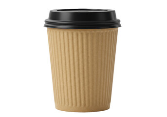 Isolated Plain Brown Paper Coffee Cup with Lid
