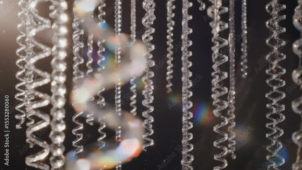 Aufkleber mesmerizing abstract video: beautiful spirals hanging, sparkling and twisting with light