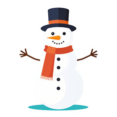 the illustration depicts a delightful snow figure against a solid black backdrop