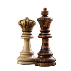 Chess pieces king and queen strategic battle deci