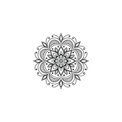Circular pattern in the form of a mandala. Henna tatoo mandala. Mehndi style. Decorative pattern in oriental style. Coloring book page.