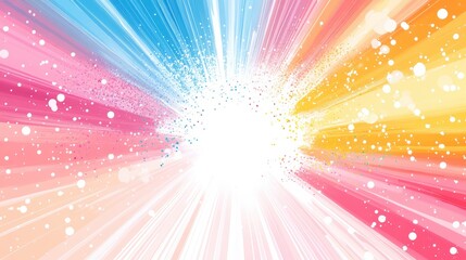 Vibrant explosion of pastel watercolor hues spreading from center colorful bright background art painting design