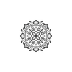 Circular pattern in the form of a mandala. Henna tatoo mandala. Mehndi style. Decorative pattern in oriental style. Coloring book page.
