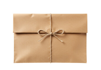 Isolated Kraft Paper Envelope Tied with Twine