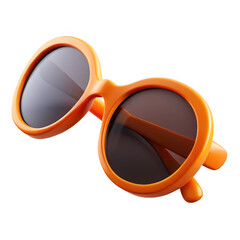 3d rendered orange sunglasses with dark lenses