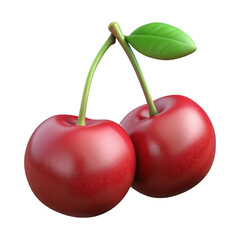 3d rendered twin cherries on black background