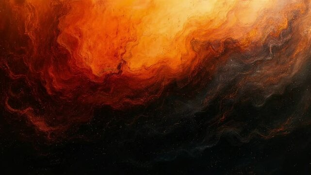 Ethereal fiery abstract: A dynamic and ethereal abstract composition showcasing swirling clouds of intense fiery colors, evocative of nebula formation and otherworldly phenomena.