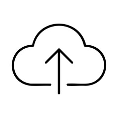 Cloud upload icon with upward arrow for file transfer or storage interface