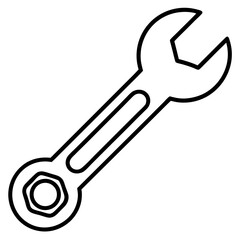 Wrench Tool Icon – Mechanical Spanner Vector Illustration
