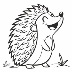 Smiling Hedgehog Face Vector