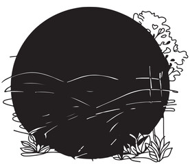 abstract black landscape sketch