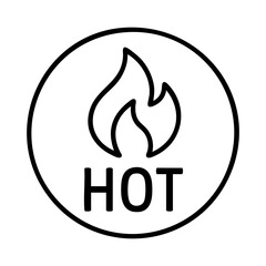Hot deal icon with flame symbol for trending or popular products