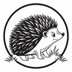 Hedgehog Face in a Circle Frame