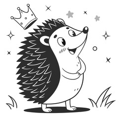 Hedgehog Head with Crown Icon