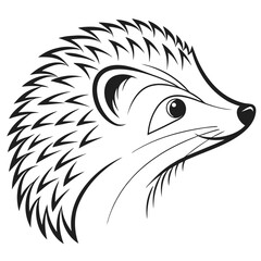 Hedgehog Face in Logo Style