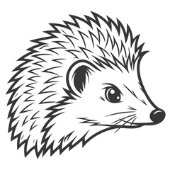 Hedgehog Head in Bold Outline